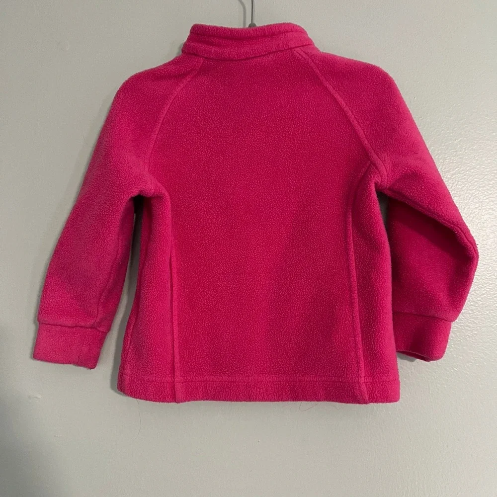 Columbia Toddler Girls‎ hot Pink Full Zip Fleece Jacket Mock Neck 18-24 Months